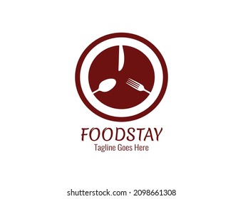 Cutlery in red for culinary logo