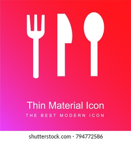Cutlery red and pink gradient material white icon minimal design