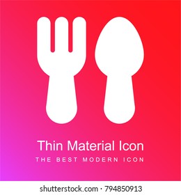 Cutlery red and pink gradient material white icon minimal design