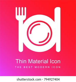 Cutlery red and pink gradient material white icon minimal design