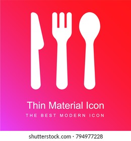 Cutlery red and pink gradient material white icon minimal design