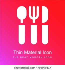 Cutlery red and pink gradient material white icon minimal design