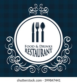 cutlery and restaurant icon design, vector illustration