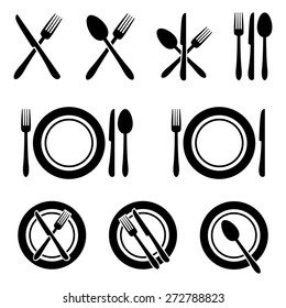 Cutlery Restaurant Icons Set