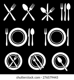 Cutlery Restaurant Icons Set