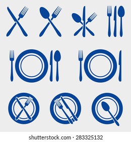 Cutlery Restaurant Icons Set