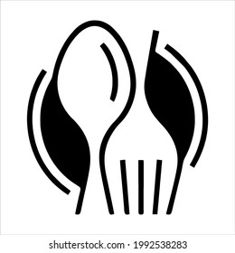 logotipo del restaurante cubertería vectorial blanco negro