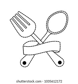 cutlery and ribbon design