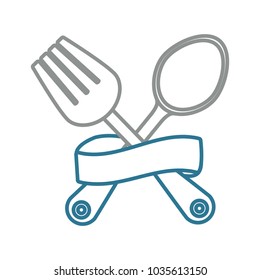 cutlery and ribbon design