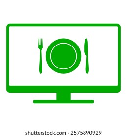 Cutlery and screen on white