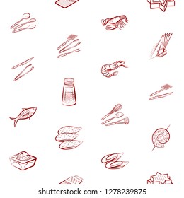 Cutlery, Seafood, Snacks and Table setting set. Background for printing, design, web. Usable as icons. Seamless. Binary color.