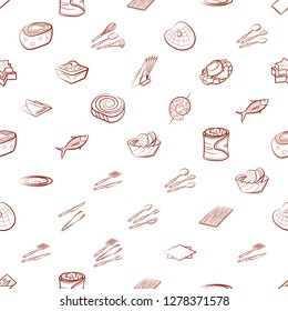 Cutlery, Seafood, Snacks and Table setting set. Background for printing, design, web. Usable as icons. Seamless. Binary color.
