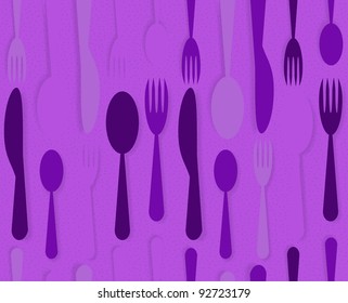 Cutlery set background, seamless