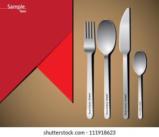 cutlery set with fork, knife and spoon