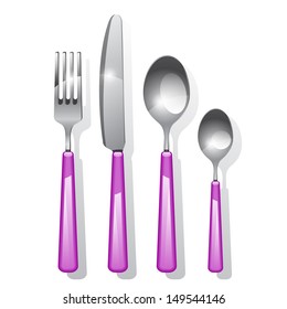 Cutlery set with Fork, Knife and Spoon. 