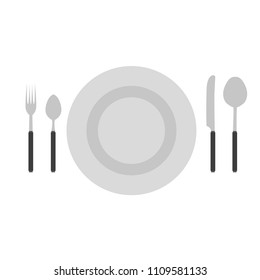 Cutlery set icon dishware tool equipment design symbol. Decoration serving fork shiny sign.  Clean luxury spoon utensils isolated collection ware. Filled silverware home vector plate. Flatware food.