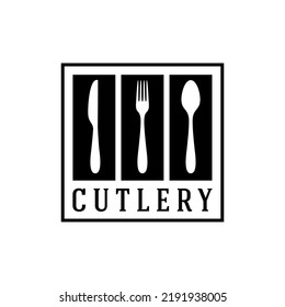 cutlery set icon logo template vector