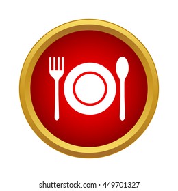 Cutlery set icon in simple style on a white background