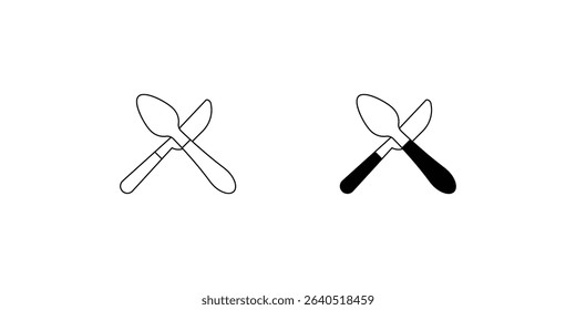 cutlery set icon with white background vector stock illustration