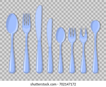 Cutlery set icons isolated fork spoon usual than Vector Illustration