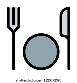cutlery set with plate