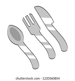 cutlery set sketch. Spoon fork and knife vector. illustration isolated