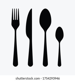 Cutlery set - Spoon, knife, forks - vector elements illustration