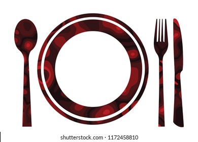 Cutlery set spoons, forks and knifes,Abstract illustration vector,banner background