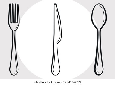 Cutlery Set SVG Printable Vector Design