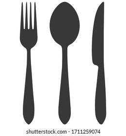 Cutlery set. Various fork, spoon and knife icons - vector