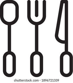 Icono de conjunto de vectores de cubiertos. Símbolo del icono Juego de cubiertos en los pasos 10