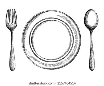 cutlery set vintage isolated
