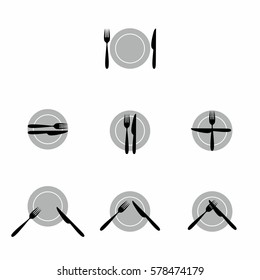 Cutlery signs in restaurant. Vector design isolated on white background.
