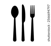 Cutlery silhouette vector illustration on white background.