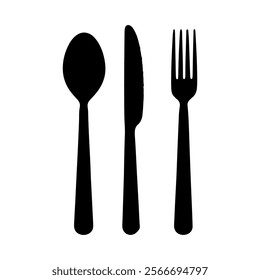 Cutlery silhouette vector illustration on white background.