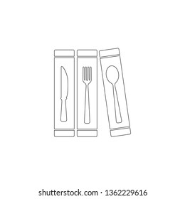 cutlery. simple flat vector icon illustration. outline line symbol - editable stroke