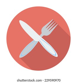 Cutlery. Single flat color icon. Vector illustration.