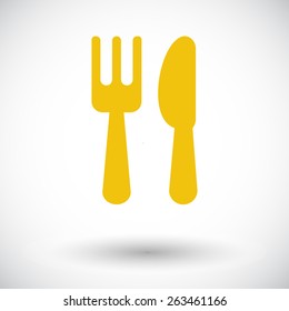 Cutlery. Single flat icon on white background. Vector illustration.