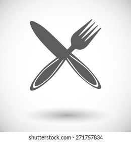 Cutlery. Single flat icon on white background. Vector illustration.
