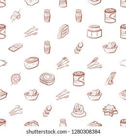 Cutlery, Snacks and Table setting set. Background for printing, design, web. Usable as icons. Seamless. Binary color.