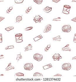 Cutlery, Snacks and Table setting set. Background for printing, design, web. Usable as icons. Seamless. Binary color.