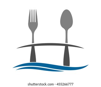 cutlery spoon fork bridge image vector icon