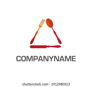 Cubertería. Cuchara de tenedor y cuchillo. Logo listo