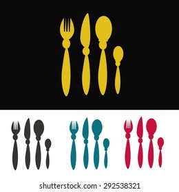 Cutlery- spoon. Fork. knife. tea spoon