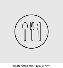 cutlery, spoon, fork, knife, vector illustration, eps 10