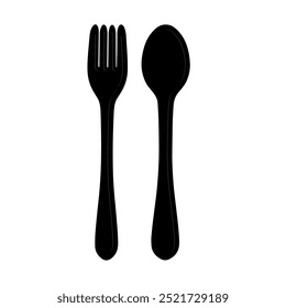 Cutlery Spoon e Fork Set ícone preto