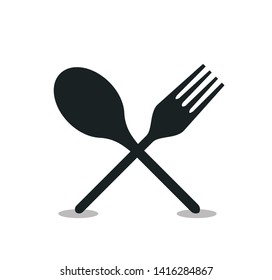 Cutlery, spoon and fork vector icon isolated on white background