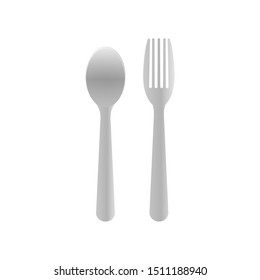 Cutlery - spoon and fork. Vector illustration on a white background.