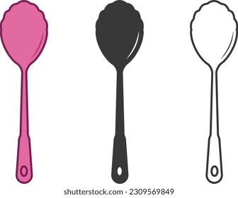Vector Cutlery Spoon, Vector Spoon, Equipo De Restauración, Silhouette Cutlery, Clip Art Cuchara, Silhouette Spoon 