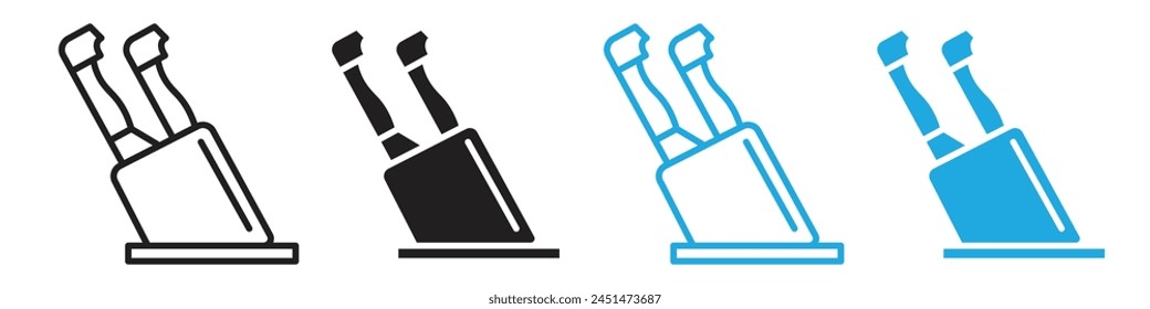 Cutlery Storage Icon with Kitchen Knives for Culinary Enthusiasts